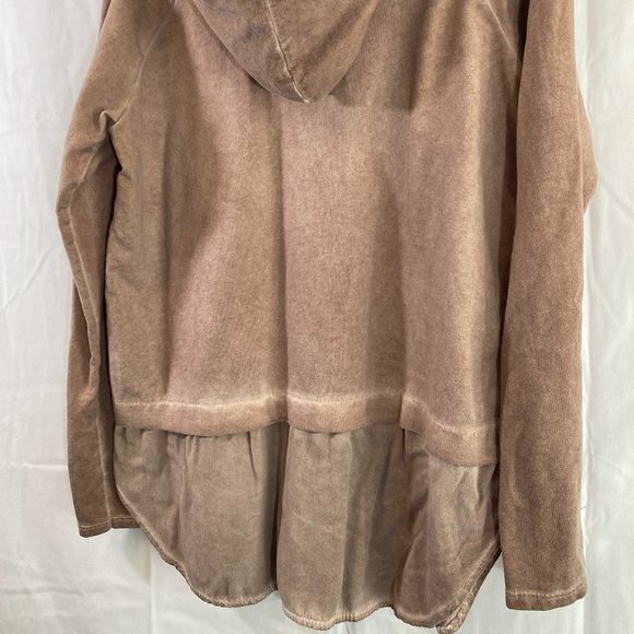 Made in Italy Light Brown Sequined Long Sleeve Hoodie Top NWOT Size Large - Picture 13 of 15